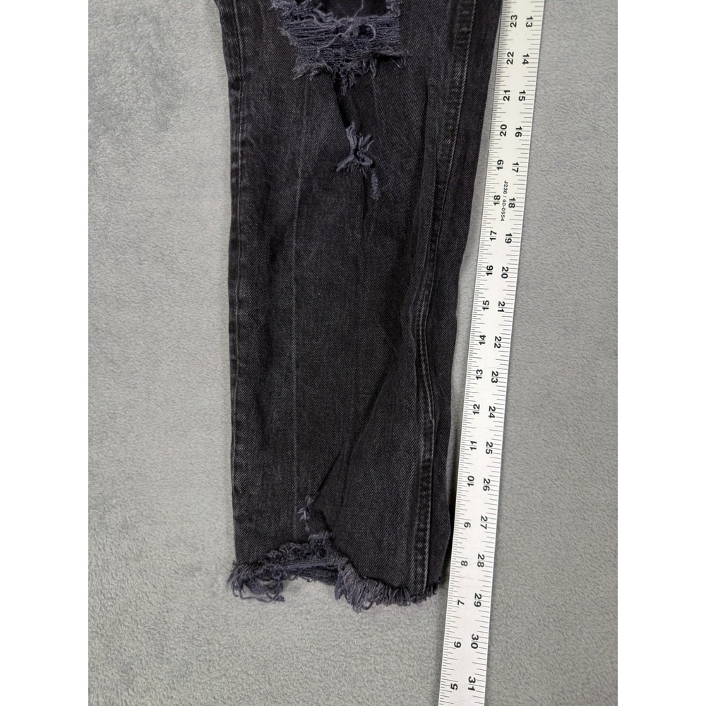 Abercrombie & Fitch Jeans Womens 10 Black Distressed Denim Mom‎ Curve Love Relax - Picture 5 of 9